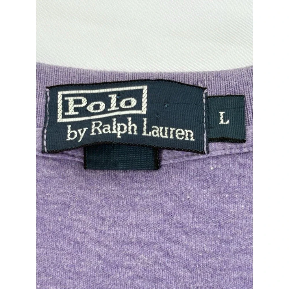 Vintage Polo Ralph Lauren Men's Polo Shirt PURPLE Short Sleeve Pony LARGE